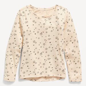 Old Navy Kids Softest Graphic Long Sleeve Tee in Peace Signs and Flowers